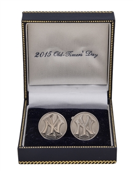 2015 New York Yankees Old Timers Day Silver Cufflinks